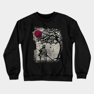 Traditional Japanese Samurai Swordsman Vintage Blood Moon Fighter Crewneck Sweatshirt